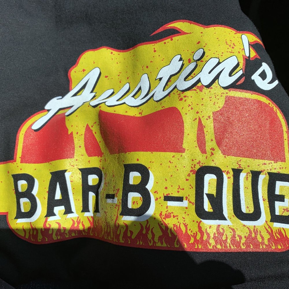 Austin’s Bar-B-Que - Had to have t shirt..... son's name too - Barbeque Near Me - Addison, Texas Austin’s Bar-B-Que - Had to have t shirt..... son's name too - Barbeque Near Me - Addison, Texas