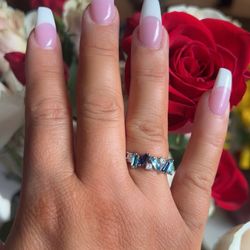 Nails Art - Pink/white powder