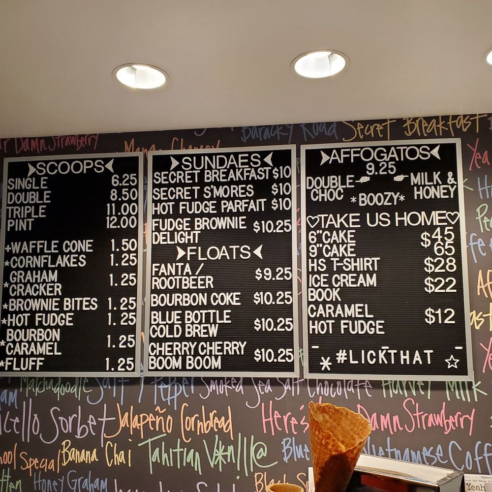 Humphry Slocombe Pruneyard - Menu - Ice Cream & Frozen Yogurt Near Me - Campbell, California