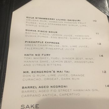 Basalt - Menu - New American Near Me - Honolulu, Hawaii