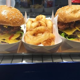 Burgers and onion rings