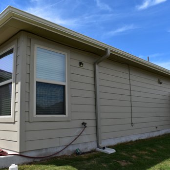 Eco Rain Gutters - I had him use Almond for the trim and Clay for the gutters. - Gutter Services Near Me - Georgetown, Texas