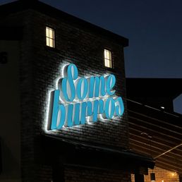 a sign for some burgers