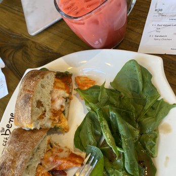 Caffe Bene - Spicy Chicken Sandwich and Red Velvet Latte - Coffee & Tea Near Me - San Jose, California Caffe Bene - Spicy Chicken Sandwich and Red Velvet Latte - Coffee & Tea Near Me - San Jose, California