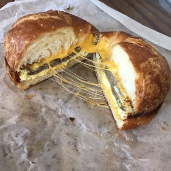 Java Loco - Gyro Egg Sandwich on a croissant with cheddar cheese - Coffee & Tea Near Me - Alexandria, Virginia