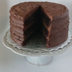 Sweet's Down Home Cakes - Chocolate layer cake 8-inch, three layers. Made from scratch using the highest quality ingredients. Free nationwide shipping. $89.95