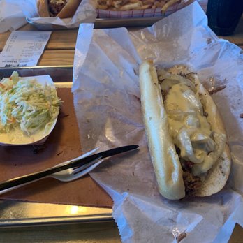 Stampede Barbecue - Brisket cheesesteak and side of Cole slaw - Barbeque Near Me - Mohnton, Pennsylvania Stampede Barbecue - Brisket cheesesteak and side of Cole slaw - Barbeque Near Me - Mohnton, Pennsylvania