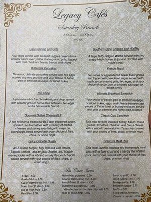 Menu photo 3 Legacy Cafe Natchitoches, LA