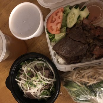 Pho Saigon - Rice plate (2 choices) grilled beef and pork and Pho Soup (2 choices) - Vietnamese Near Me - Honolulu, Hawaii