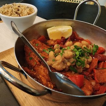 Hummus Kitchen - Chraime salmon with majadra rice - Mediterranean Near Me - New York, New York