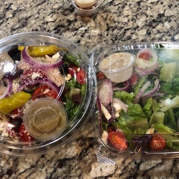 Pizzeria Lucca - Panera Bread Greek Salad on the left / Lucca's Greek Salad on the right. Skip Lucca!!! - Pizza Near Me - Roswell, Georgia Pizzeria Lucca - Panera Bread Greek Salad on the left / Lucca's Greek Salad on the right. Skip Lucca!!! - Pizza Near Me - Roswell, Georgia