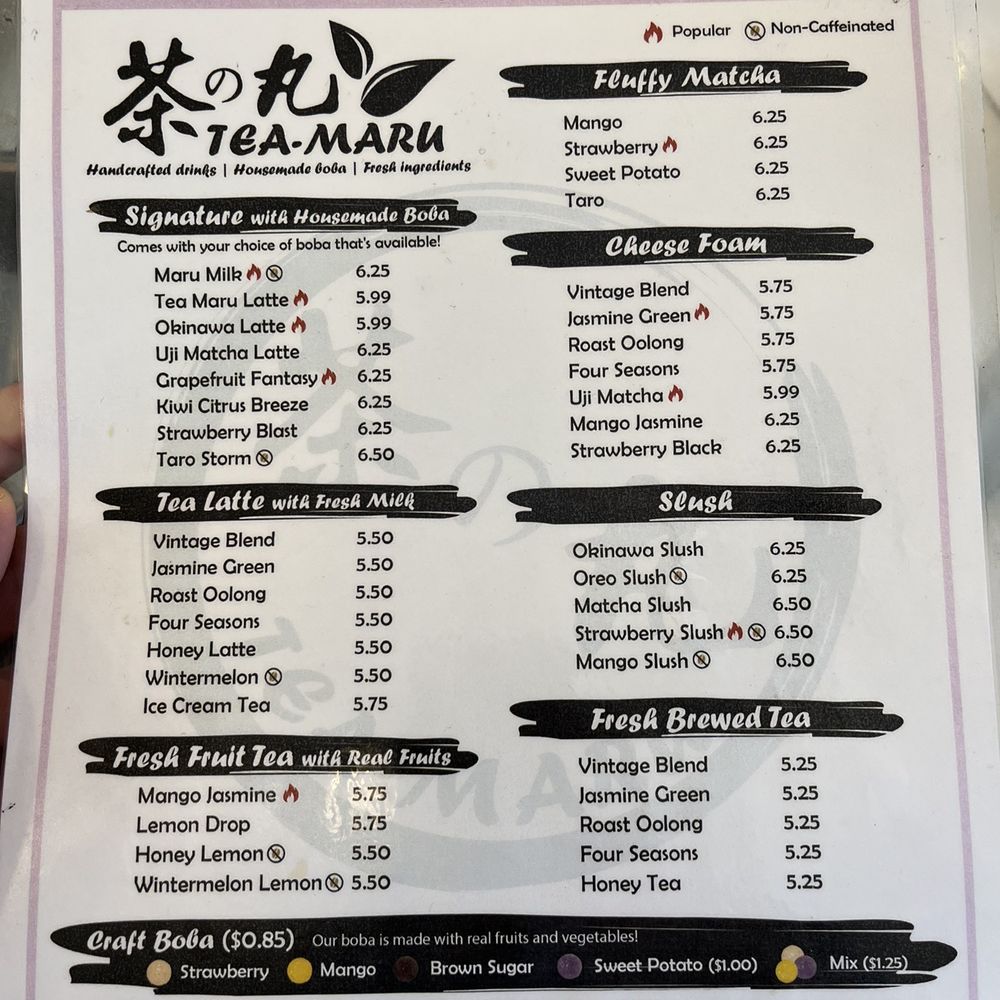 Tea Maru - Menu - Bubble Tea Near Me - Irvine, California Tea Maru - Menu - Bubble Tea Near Me - Irvine, California
