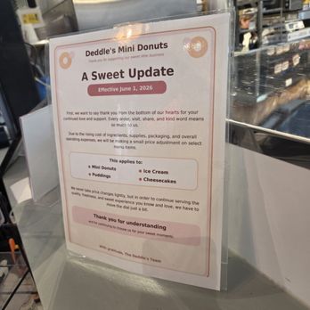 Deddle's Mini Donuts - Price increase notice - Donuts Near Me - Baltimore, Maryland Deddle's Mini Donuts - Price increase notice - Donuts Near Me - Baltimore, Maryland