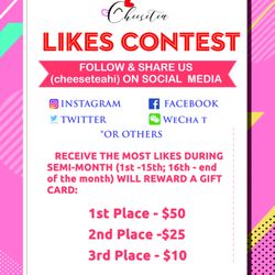Cheese Tea - Likes Contest - Free Gift Card