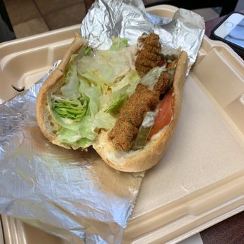 Sam's Southern Eatery - inside of the po boy - Seafood Near Me - Bossier City, Louisiana