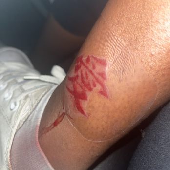 Tattoo Factory - The blood and ink got so large in a big bubble that popped, drenching my sock and shoe. - Tattoo Near Me - Chicago, Illinois Tattoo Factory - The blood and ink got so large in a big bubble that popped, drenching my sock and shoe. - Tattoo Near Me - Chicago, Illinois