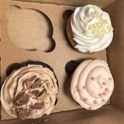 The Cake Cottage - Vanilla Vanilla Cupcake Chocolate Peanut Butter Cupcak Strawberry Cream Cheese