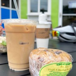 Trailside Cafe - Chocolate Chip vegan muffin and Small Coffee