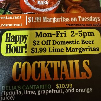 Delia's Mexican Restaurant - Tuesday and happy hour $1.99 margs! - Mexican Near Me - Dayton, Tennessee Delia's Mexican Restaurant - Tuesday and happy hour $1.99 margs! - Mexican Near Me - Dayton, Tennessee