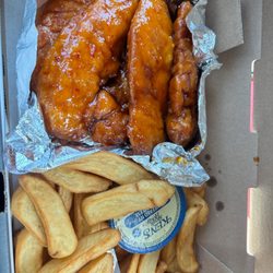 Picasso's Pizza - Sweet heat chili chicken fingers and fries
