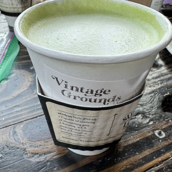 Vintage Grounds Coffeehouse - Matcha latte with oat milk - Coffee & Tea Near Me - Muskego, Wisconsin