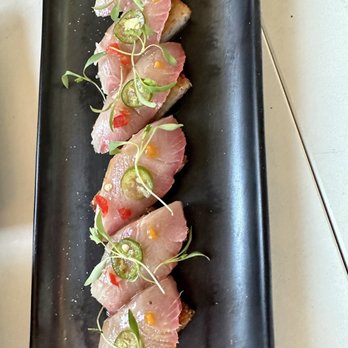 Ke-uh - Yellowtail on crispy rise - Sushi Bars Near Me - Sunny Isles Beach, Florida Ke-uh - Yellowtail on crispy rise - Sushi Bars Near Me - Sunny Isles Beach, Florida