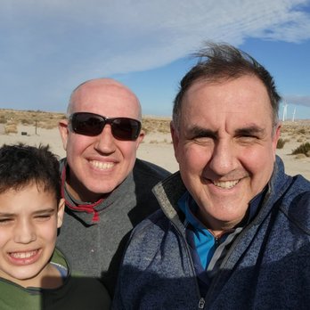 Ocotillo Rentals & Tours - Happy son, father, and uncle post-ride. - Motorcycle Rental Near Me - Ocotillo, California