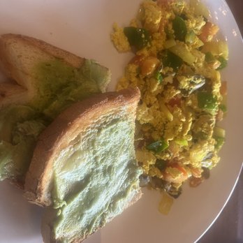 Breakfast at Tiffany's - Vegan scramble with toast that has avocado spread - Breakfast & Brunch Near Me - Kalamazoo, Michigan