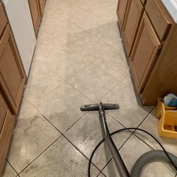 Fountain Steam Cleaning - Half and half on some tile and grout