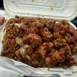 Eastern Style Chinese - Fried Chicken Gizzards with Pork frutes rice.