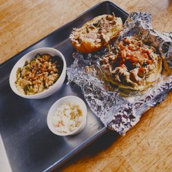 Rock Store Bar-B-Q - Chicken and beans and a tiny bit of slaw