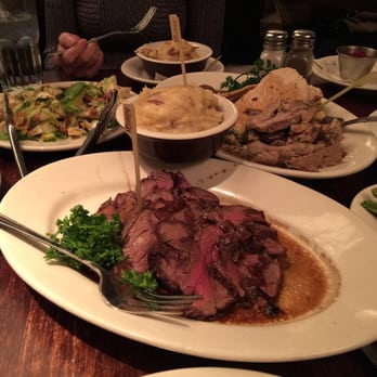 Wildfire - Thanksgiving spread - Turkey, Beef, Chopped Salad, Mashed Potatoes, Asparagus (plus others not pictured) - Steakhouses Near Me - McLean, Virginia