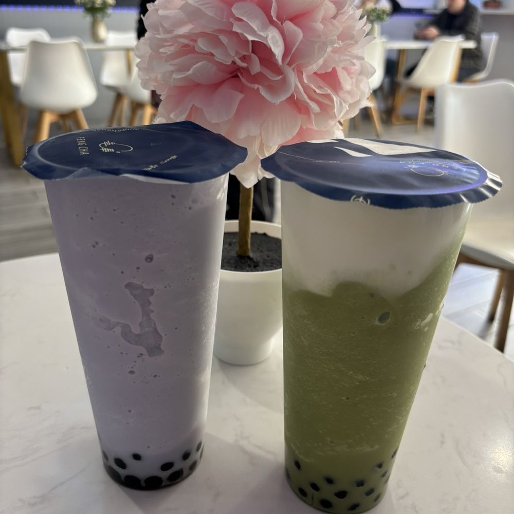 Feng Cha Teahouse - Taro Milk Tea and Matcha Breeze - Bubble Tea Near Me - Costa Mesa, California