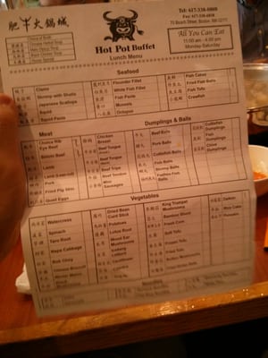 Menu photo 7 Hot Pot Buffet Boston, MA