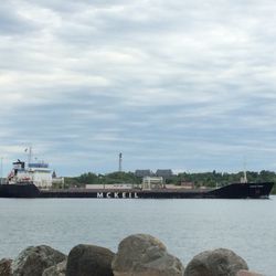 Soo Locks Campground - View of river from campsight.
