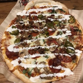 MOD Pizza - pepperoni jalapeños mushroom with ranch drizzle - Fast Food Near Me - Houston, Texas