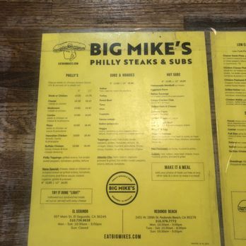 Big Mike's - El Segundo - Menu - Sandwiches Near Me - El Segundo, California
