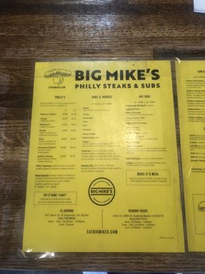Menu photo 1 Big Mike's - El Segundo El Segundo, CA