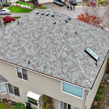 Quality Master Roofing & Remodel - Rear and side with skylight resealed before 6k gutter install - Roofing Near Me - Vancouver, Washington Quality Master Roofing & Remodel - Rear and side with skylight resealed before 6k gutter install - Roofing Near Me - Vancouver, Washington