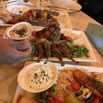 Greek Bistro - Lamb Chops Plate, Norwegian salmon and grilled beef - Greek Near Me - Glendale, California