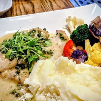 The Old Clam House - Petrale sole with roasted veg, mashed potatoes - Seafood Near Me - San Francisco, California The Old Clam House - Petrale sole with roasted veg, mashed potatoes - Seafood Near Me - San Francisco, California