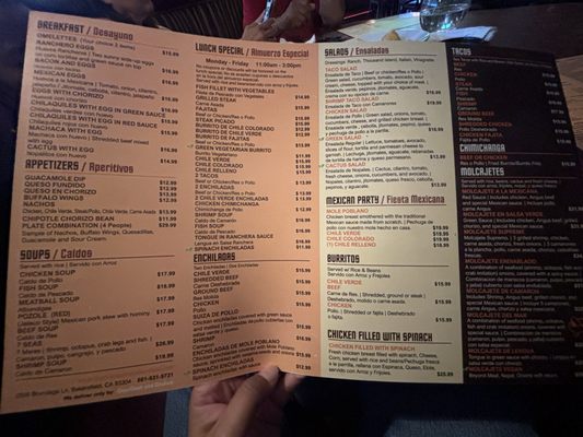 Menu photo 1 Los Molcajetes Bakersfield, CA