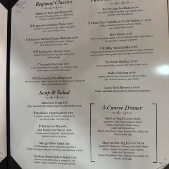 Mantra India - Menu Page 2 (as of 12/2025) - Indian Near Me - Mountain View, California