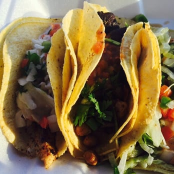 Tacos 4 Life - All on soft shell corn fish taco, Mediterranean chick pea and greens and beans - Mexican Near Me - Conway, Arkansas Tacos 4 Life - All on soft shell corn fish taco, Mediterranean chick pea and greens and beans - Mexican Near Me - Conway, Arkansas