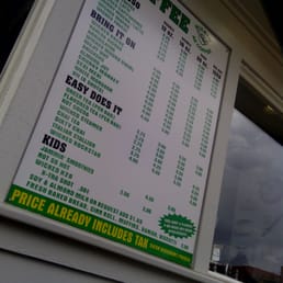 Drive thru menu Drive thru menu