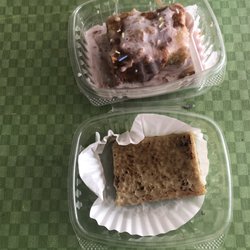 Frosted coconut cake, creme brûlée cake