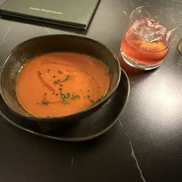 Tomato soup & old fashioned
