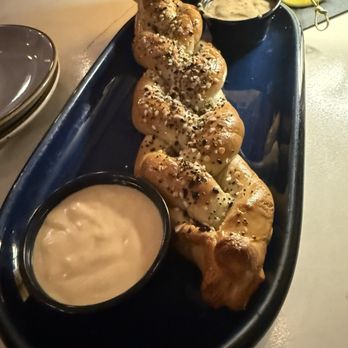 AJs Bar and Grill - Everything pretzel braid appetizer. So yummy! - Bars Near Me - Cape Charles, Virginia