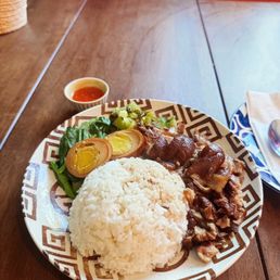 Braised pork leg over rice Braised pork leg over rice