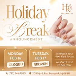 Hera Nails & Beauty - Holiday Break Announcement